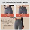 Korean Women's Autumn/Winter Velvet-Lined High-Waist Hip-Lifting Barbie-Style Buttoned Yoga Pants