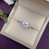 S925 Sterling Silver Shiny Diamond Rings For Women Wedding Engagement Ring Fine Jewelry Gift Ladies Luxury Ring