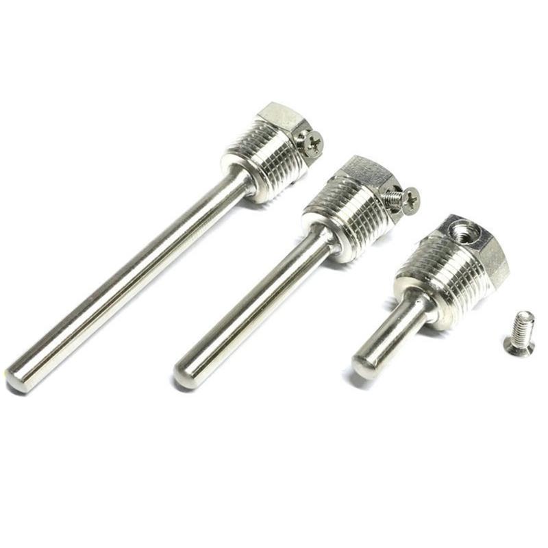 2Pcs G1/2 Weldless Thermowell 50/100/300mm 304 Stainless Steel Thermowell with Screw Locking Thermocouple Thermopocket