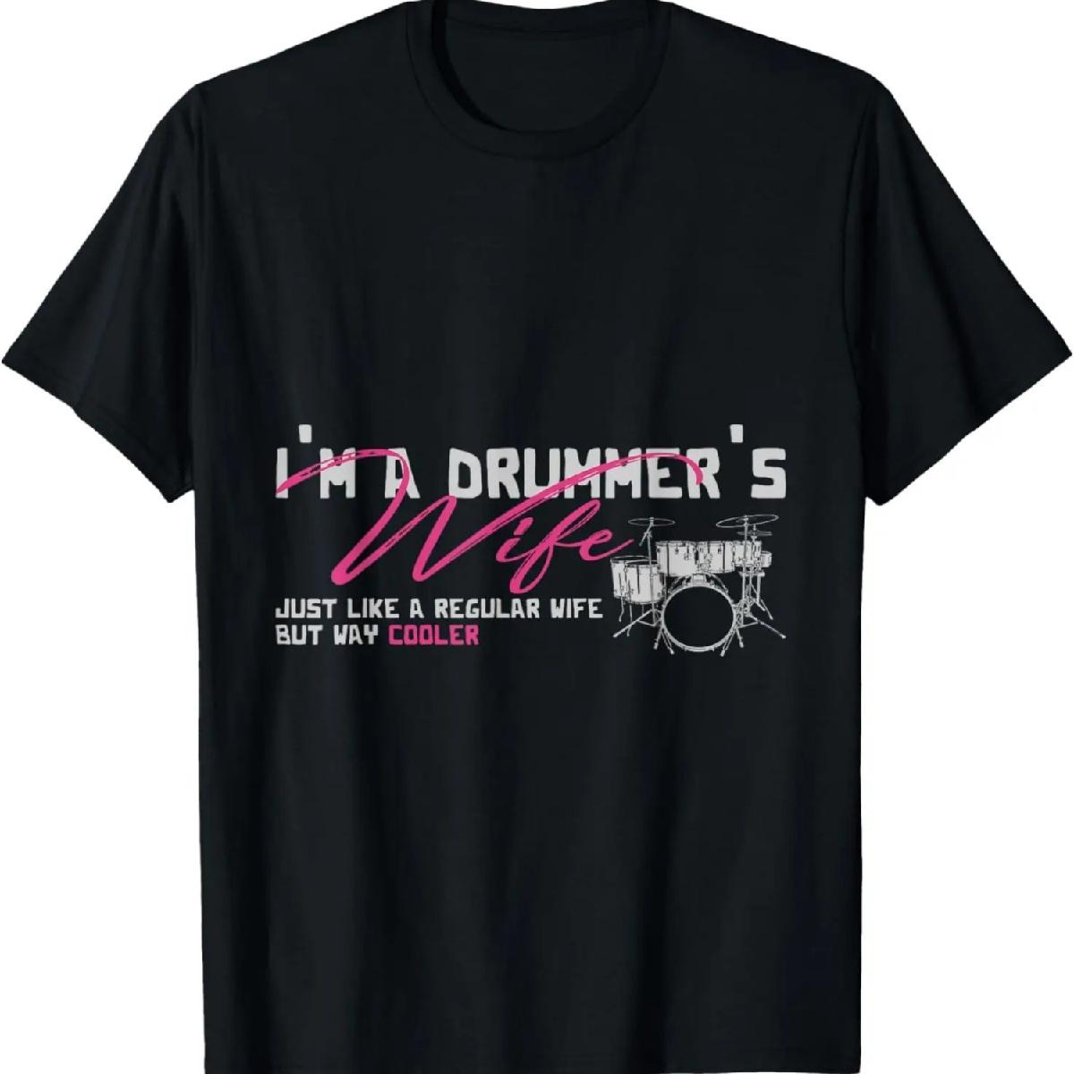 

Drummer Wife Gift Idea Women Percussion Drums T-Shirt XXXXXL чорний