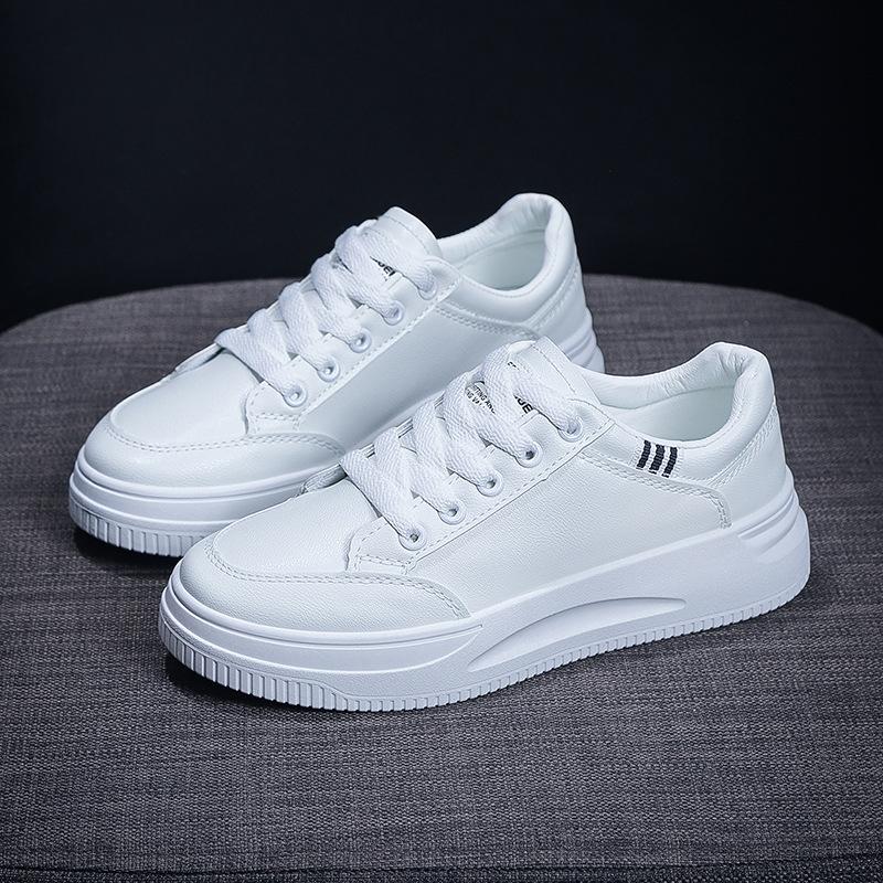 

Маленькие белые туфли, женская корейская версия, весенняя новая кожаная обувь с толстой подошвой, часто продаваемая женская обувь, универсальная повседневная обувь для студентов 38