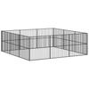 Vidaxl Dog Playpen, 12 Panels, Black, Galvanized Steel