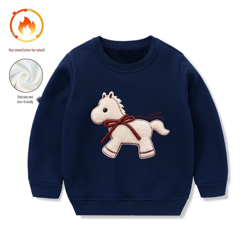 

New Year Festive Fleece Pullover One-Piece for Small/Medium Kids: Warm Winter Inner Wear, Skin-Friendly, In Stock 110cm