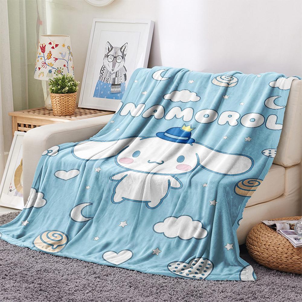 1PC Sanrio Cute Print Flannel Blanket, High Quality All Seasons, Home Decor, Warmth and Comfort, Perfect for Christmas Gifts