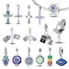 Virgin Praying Hands Dangle Cross Pendant Beadscopper Charm Fit Original Charms Bracelet Diy Fine Jewelryfor Women Gifts
