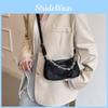 Elegant Medium Soft Chain Shoulder Bag Fashionable Stitching Pu Leather Designer Purse For Women