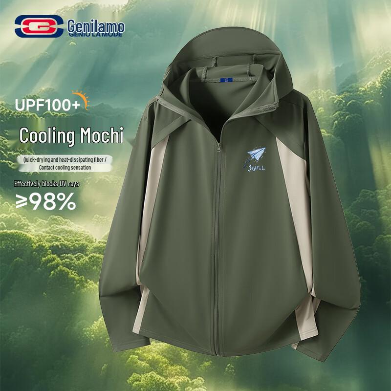 GENIOLAMODE Men s Outdoor UPF100+ Sun Protection Hoodie L