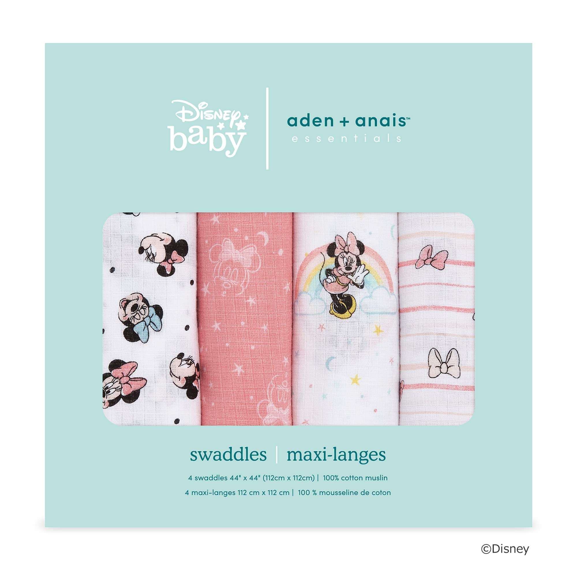 

and Anne Swaddle Пеленка ESWC40005DIJB Минни Радуга 112x112 см [Aiden Essentials] (х 4)