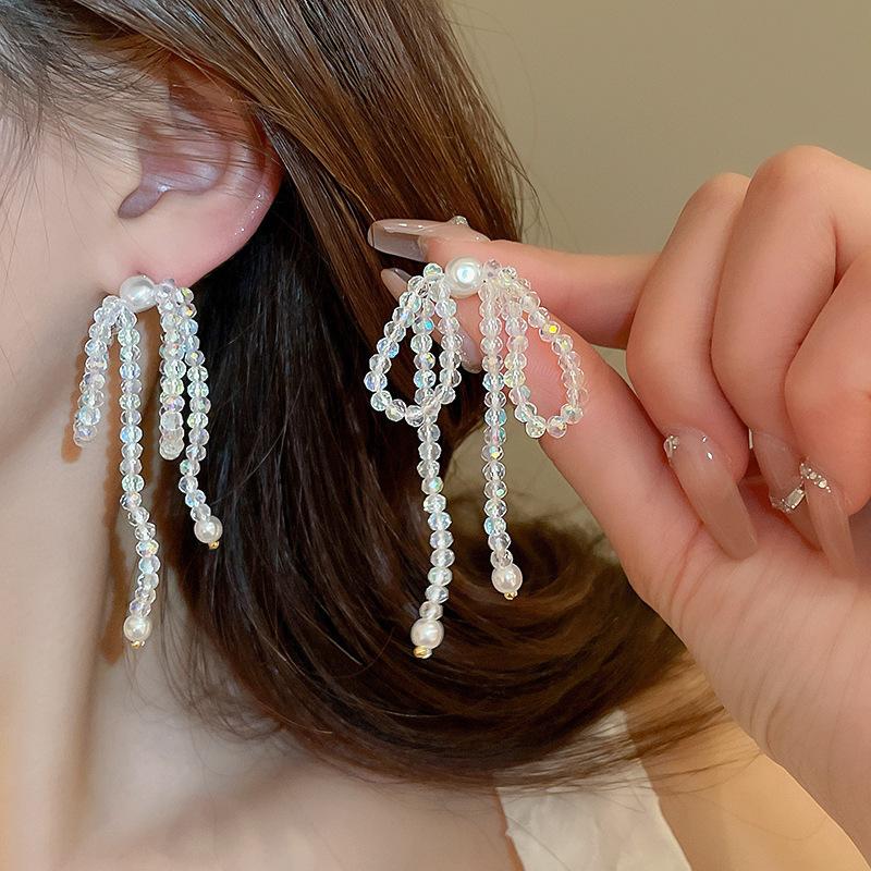 Small Fresh Grape Flower Fringed Earrings Korean Girl Heart Sweet Stud Earrings New Cute Versatile Earrings