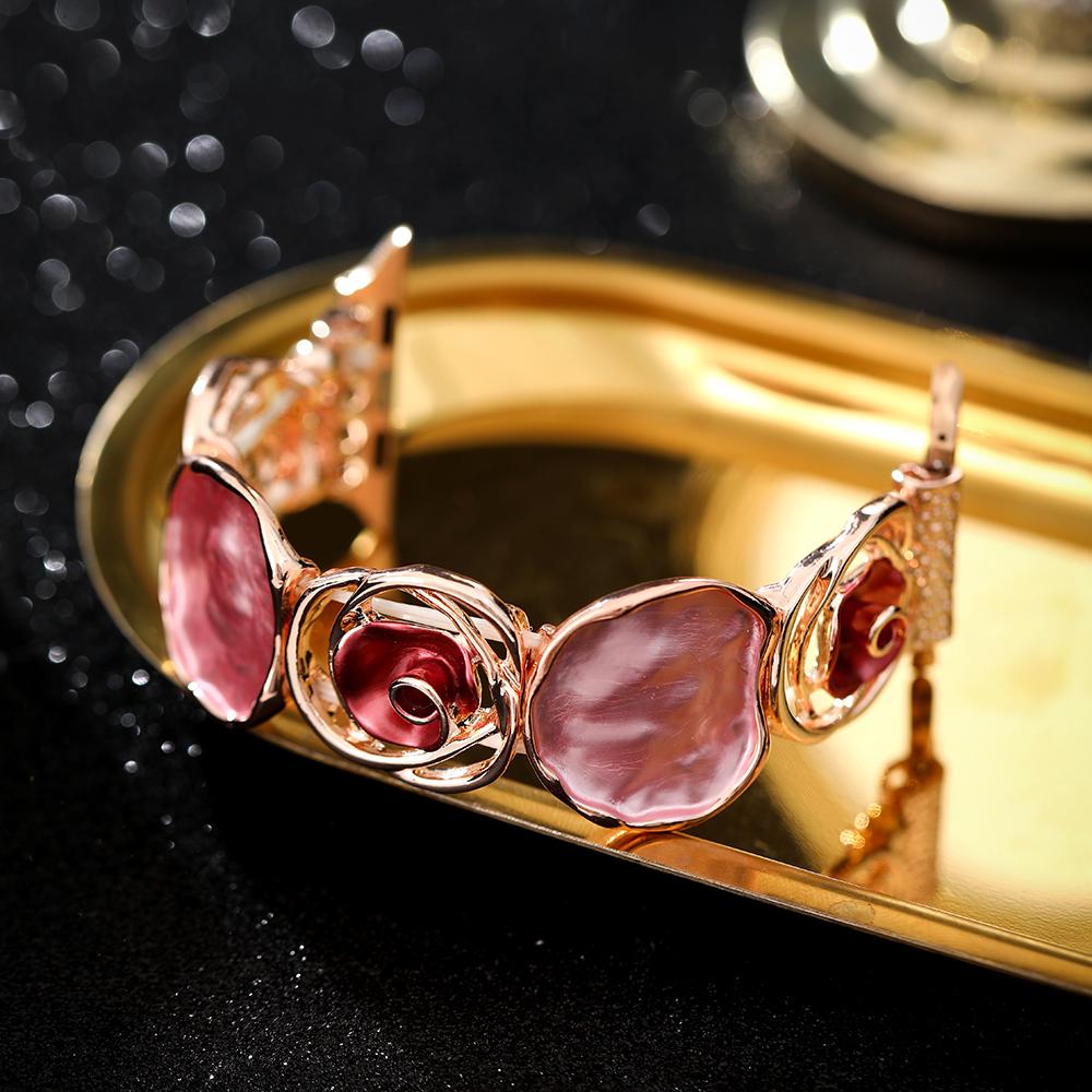 Vintage Dutý Růžový Elastický Náramek pro Apple Watch se 40mm Řemínek 42 44 45 49 38 41mm Květinový Kovový Řemínek pro iWatch 9 8 7 6 5 4