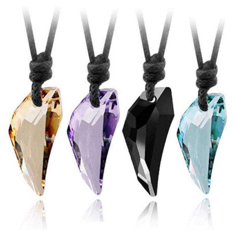 Tooth Wolf Shape Pendant Necklace Transparent Solid Color Decoration Jewelry
