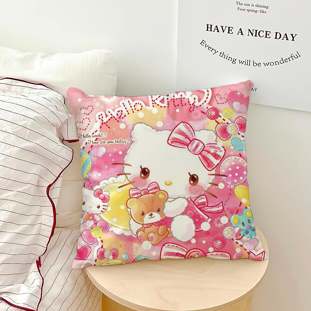 cartoon art cute cat h-HelloKitty SRO cushion cover soft Pillow Case for Sofa Living Room Home office Decor Protective Covers