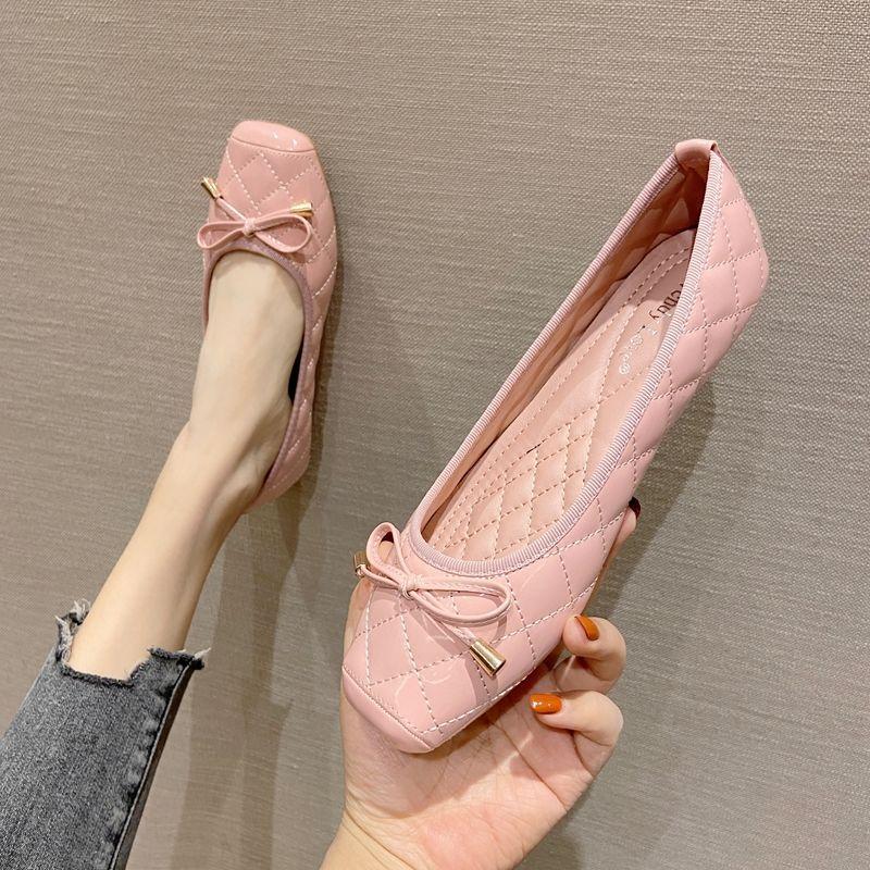 Fashion Flat Shoes Women Spring Autumn 2025 New Shallow Square Toe Ladies Shoes Work Shoes Women Boat Shoes  Luxury Shoes