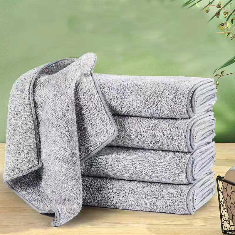 50/1Pcs Microfiber Bamboo Charcoal Cleaning Towel Super Absorbent Non-Stick Oil Soft Dish Wipe Kitchen Towel Cleaning Cloth Rags