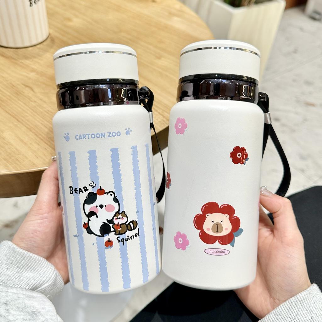 Luxury Style Thermos Cup Girls New Stylish Students Stainless Tea Portable Covered Water Cup Durable Durable Useful