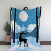Reindeer Silhouette at Winter Time C2C Crochet Digital Pattern – Snowy Night Blanket