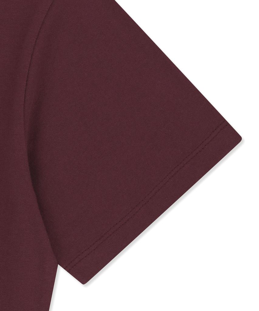 BROWNBREATH W Tag Crop Tee - Burgundy