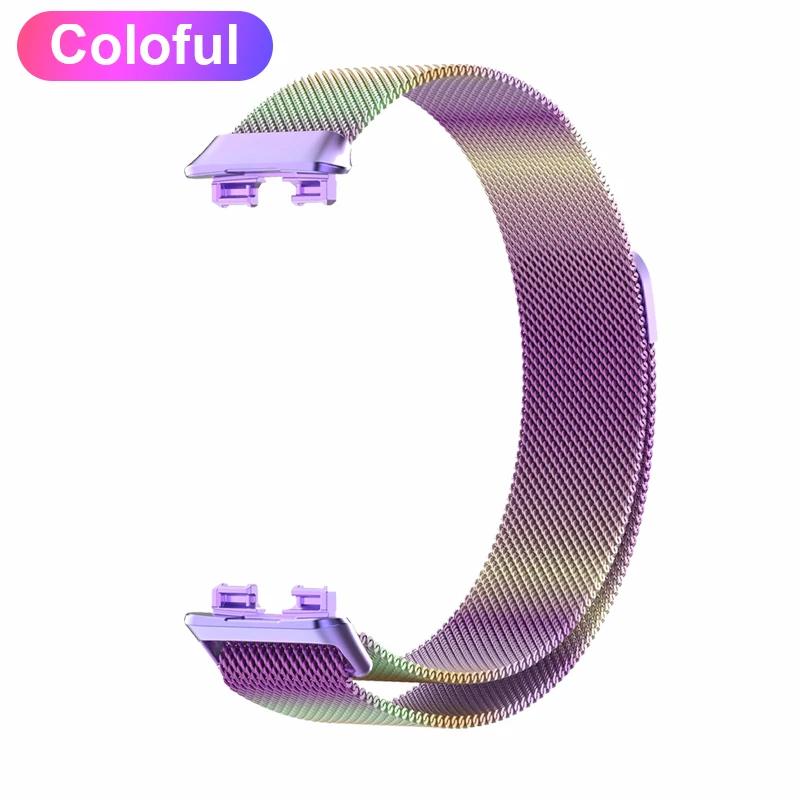 Metal Strap For Huawei Band 8 9 Bracelet With TPU Case Screen Protector Soft Film Replacement Milanese Magnetic Loop Watchband