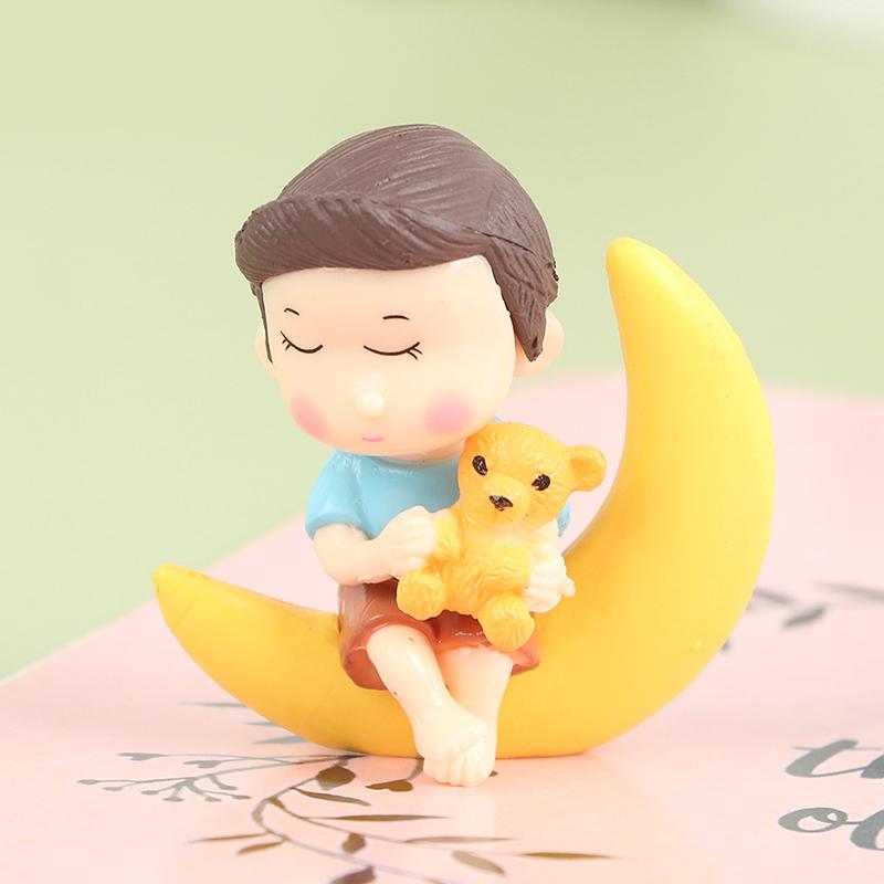 1Pár Moon Pár Romantické figurky Diy Ornamenty Bonsai Domácí dekorace na stůl