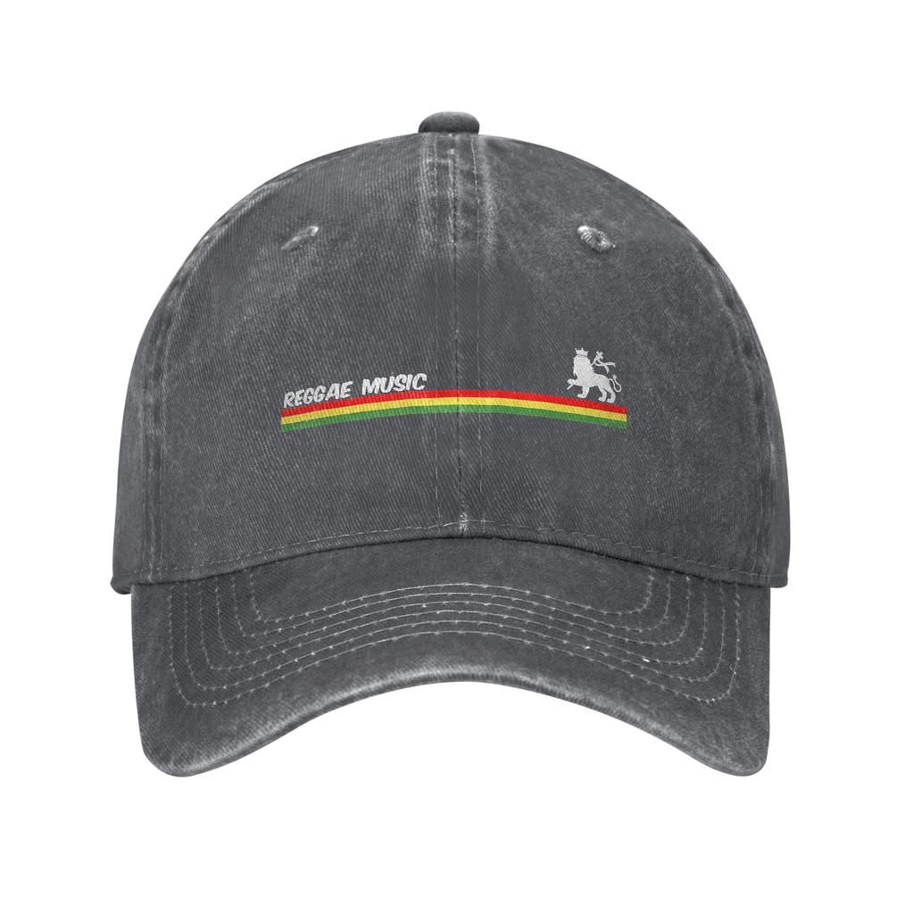 Reggae Music Lion of Judah Rastafari Unisex Baseball Caps Jamaica Distressed Washed Hat Outdoor Unstructured Soft Snapback Hat