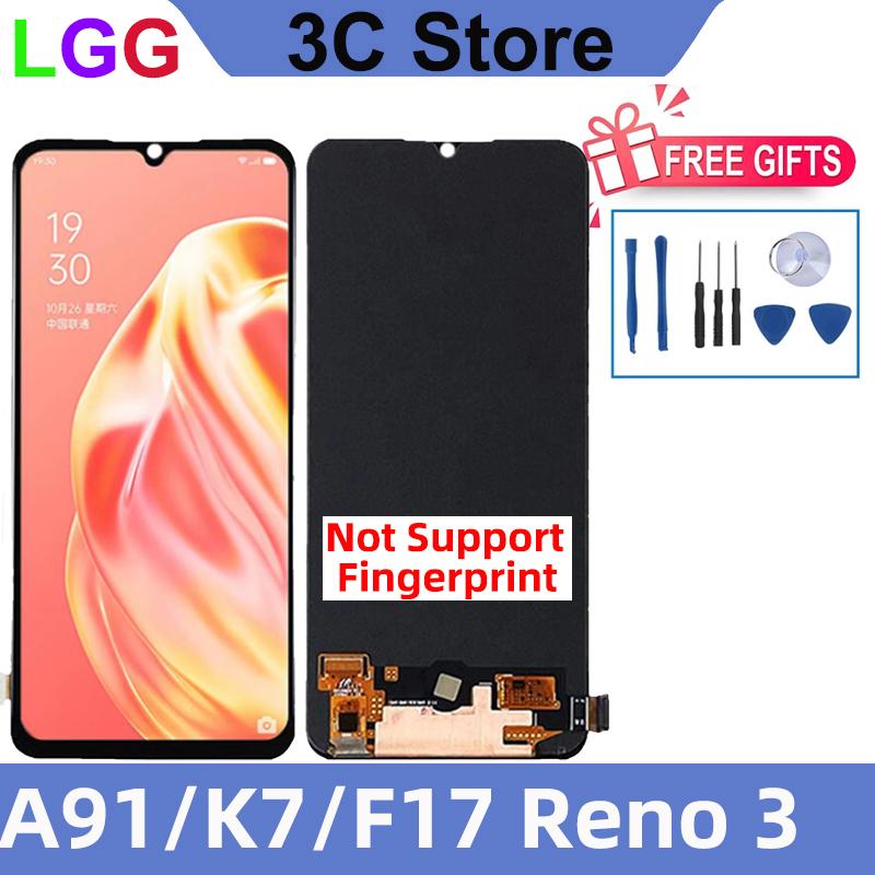 LCD Display for OPPO K7 / F17 / A91 / Reno 3 Touch Screen Digitizer Assembly Replacement Parts 4K HD