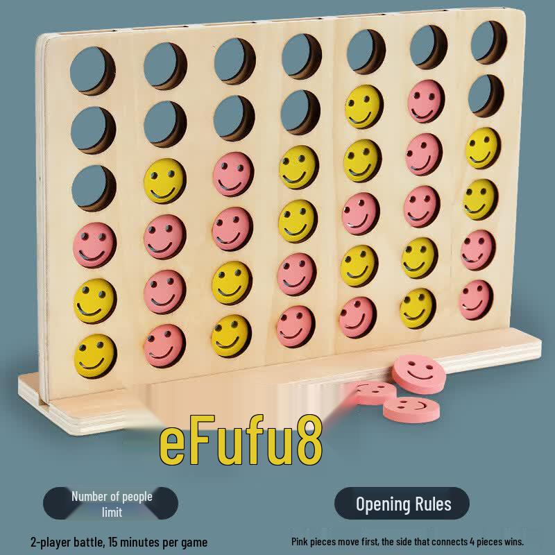 

Smiley Face Wooden Four-in-a-Row Game