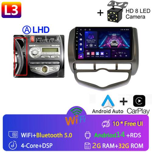 Android 14 Radio For Honda JAZZ City 2002 2003 2004 2005-2007 Car Stereo Multimedia Player Carplay Auto GPS Navigation 2DIN DSP