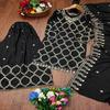 Elegant Black Embroidered Sharara Suit with Intricate Work