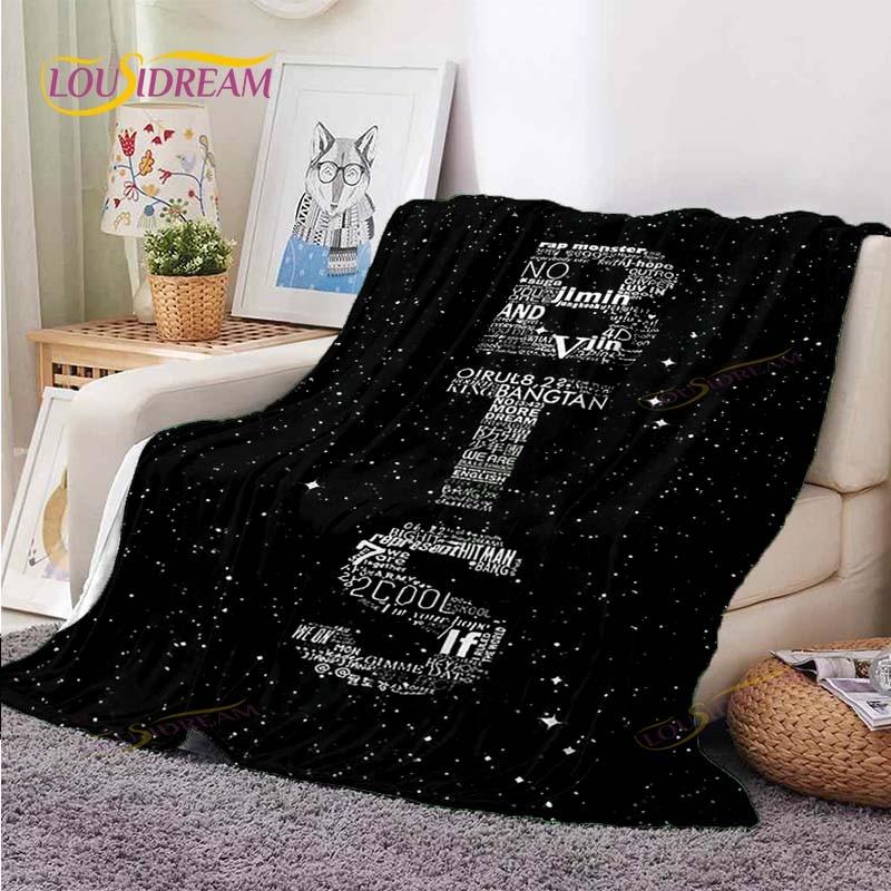 Kpop Bangtan Boys BTS Blanket Couch Quilt Cover Travel Bedding Outlet Throw Blanket Flannel Blanket Bedspread Picnic Blanket