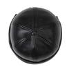 Men's Solid Color PU Leather Skullcap, Outdoor Casual Hat Ideal for Autumn & Winter Travel, Windproof and Warm Cap