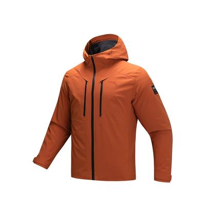 Jaqueta masculina casual, confortável, com capuz, impermeável, à prova de vento e respirável, na cor vermelho cerâmica (152447621-3).