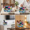 Multi Purpose Desktop Organizer Stained Glass Style Pen Holder, Unique Acrylic Organizer, 3D Exquisite Art Ornament Embossed Relief Pattern