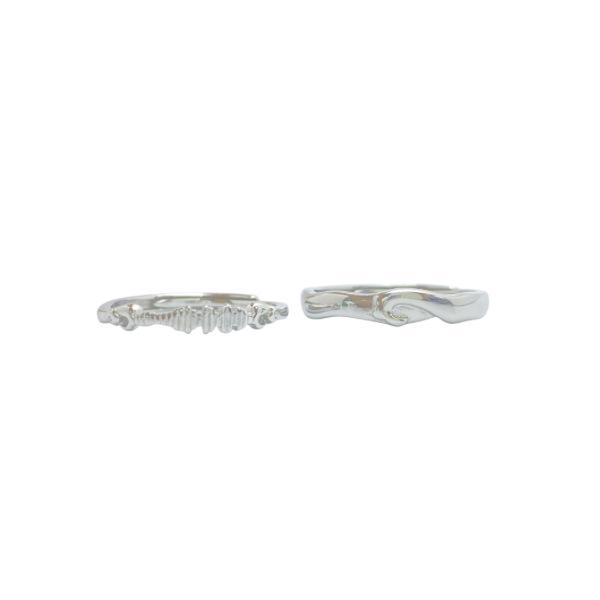 S925 Sterling Silver Couple Rings: River & Mountain Design, Simple Open Style, High-End Feel, Fashionable for Men and Women.
