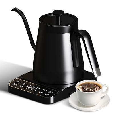 Fierbător electric cu gât de gâscă de 27 oz pentru cafea, ceai, apă clocotită, un clic, 92 celsius, temperatură oprire automată