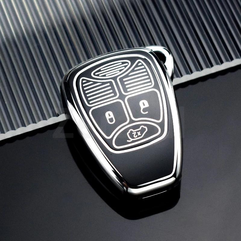 Soft Tpu Shell Fob Holder For Jeep Wrangler Compass Patriot Liberty Chrysler 300 Pt Dodge Jcuv Caliber Nitro Car Key Case Cover