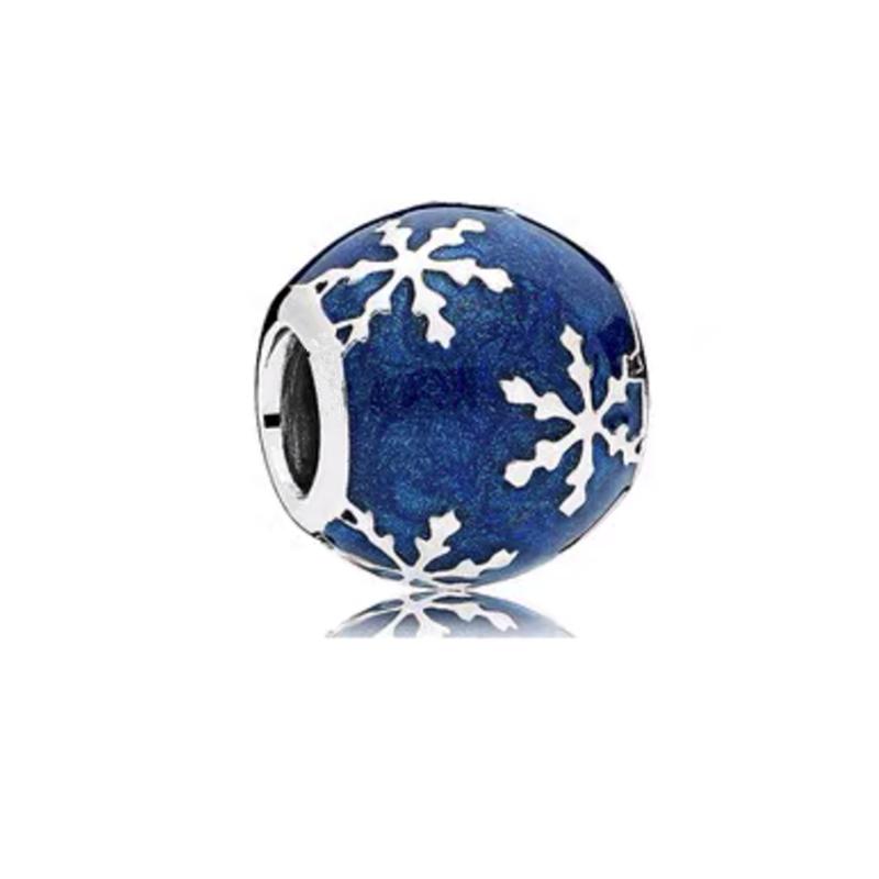 Diy Women Jewelry Gift Sparkling Icy Snowflake Drop Opalescent Snowman Dangle Charm Beads Fit Original Bracelet Accessories