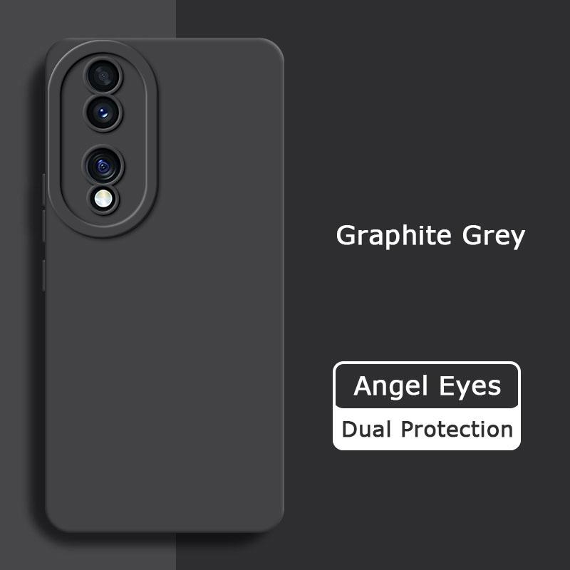 Angel Eyes Square Liquid Silicone Phone Case for Honor 70 Pro Plus 360 Protective Soft Shockproof Cover Honor70 70Pro Luxury Bag