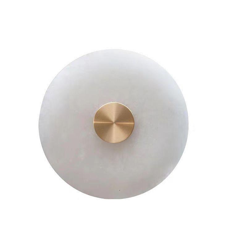 Nordic Luxury Marble Wall Lamp: Modern Design with Round Stone for Bedroom & Living Room