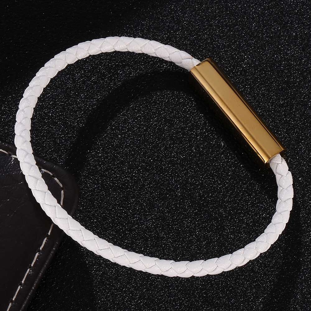 Trendy White Leather Bracelet Women Bangle Charm Women Wristband Jewelry Gift