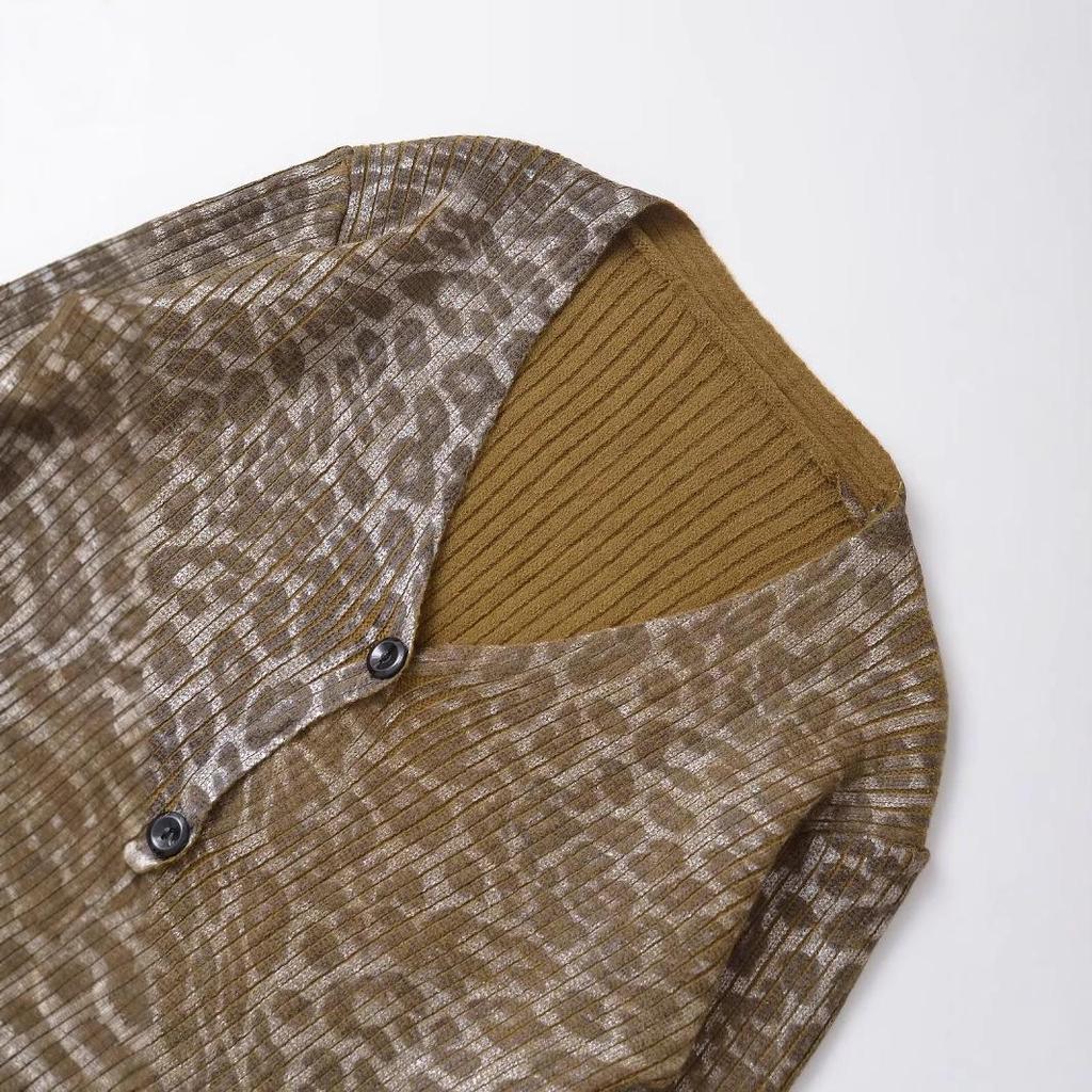 2024 Autumn Women's Fashion: European & American Style Animal Print Knitwear