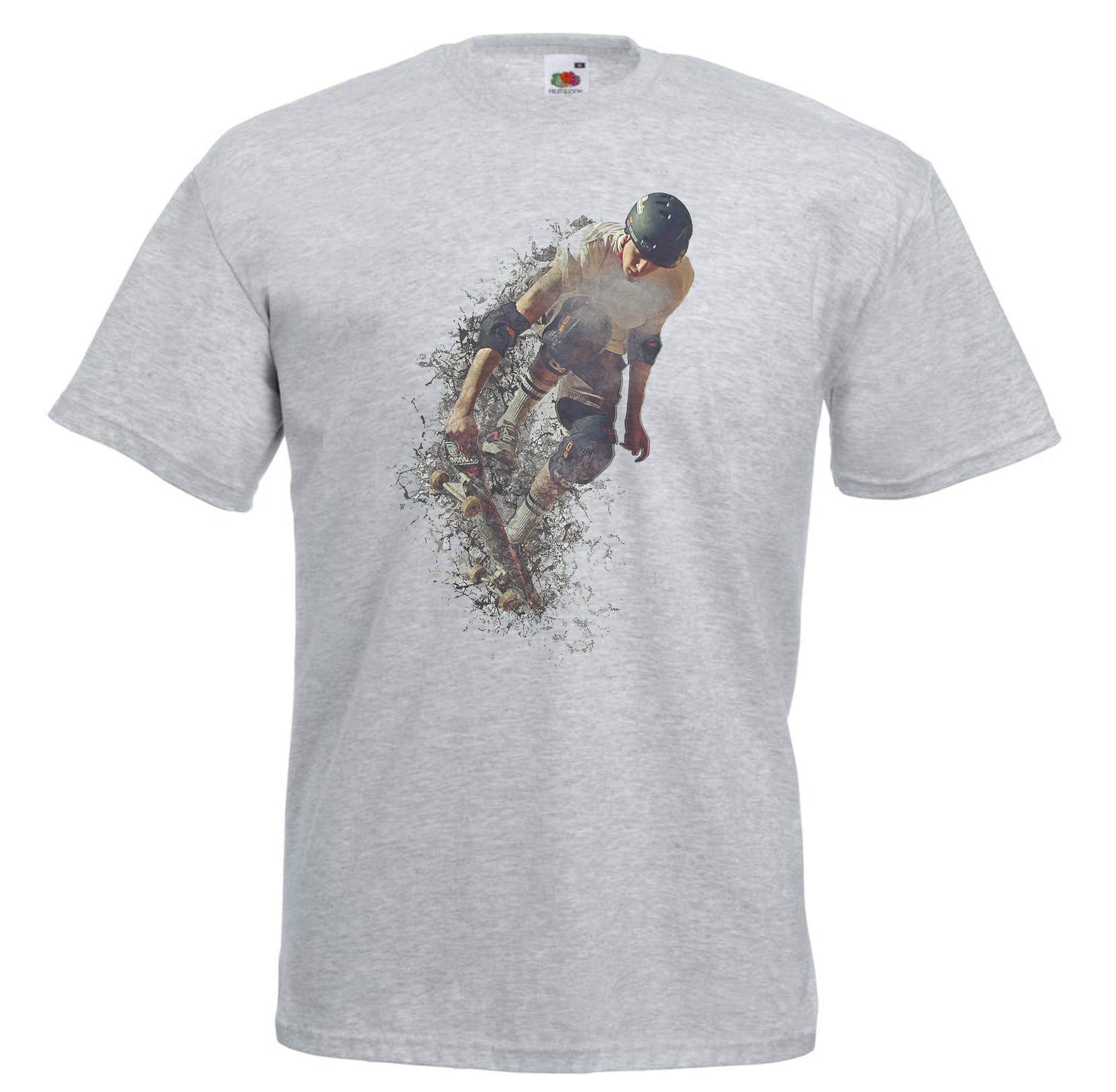 Unisexs Acid Drop Skateboarding Action Skater Sports Grey Unisex TShirt S