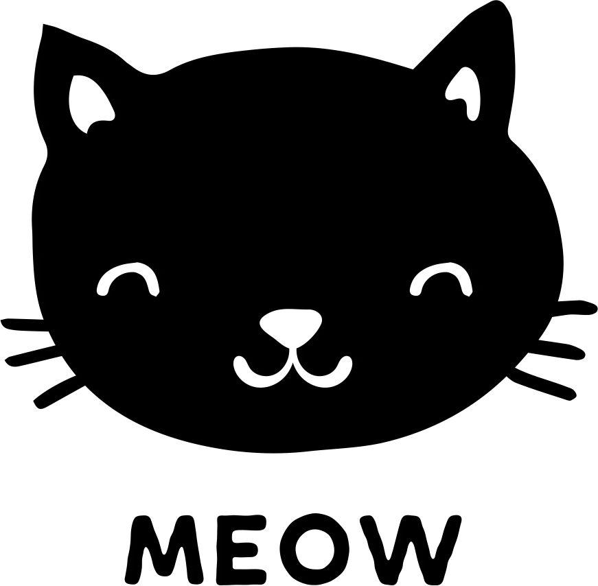 Printtoo Tagebuchkarte Miau Text mit Katzengesicht Design Quadratischer Holzstempel 2 x 2