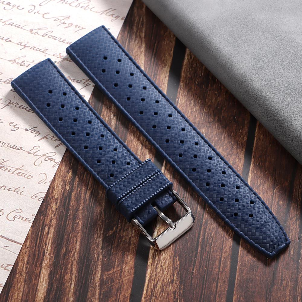 Tropical Silicone Watch Band Quick Release Strap 20mm 22mm for Oris for Seiko for Citizen Rubber Tropic Smart Replacement Straps