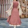Women's Long Sleeve Dress Fall Casual T Shirt Loose Fit Pleated Front Dresses With Pockets