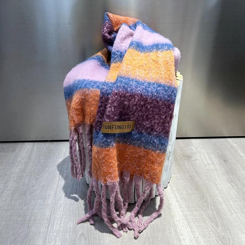 Neue Mode Mohair Schal Damen Herren Herbst Winter Dick Weich Warm Schal Hohe Qualität Vielseitig Imitation Kaschmir Stola Weiblich