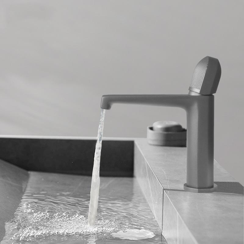 Grey/White/Black/Chrome Bathroom Hot And Cold Mixed Basin Faucet Brass Light Luxury Home Bathroom Cabinet Hand Wash Basin Tap