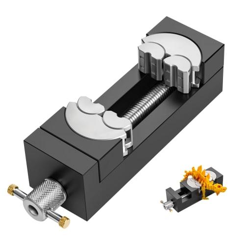 WhiteRhino Mini Vise Clamp, Smart Fractal Vise, Drill Press Vise, Bench Vise, Heavy-Duty Self-Adjusting Aerospace-Grade Aluminum Alloy & Precision CNC