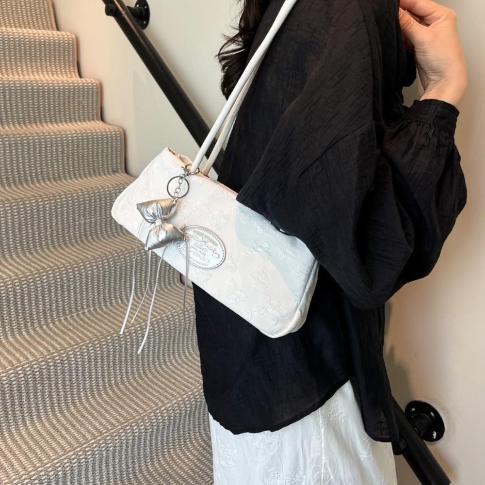 

Leisure Jacquard Shoulder Bag Elegant Armpit Bag High Quality Underarm Bag Women No Pendant чорний