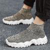 Slip-on High Top Thick Platform Mesh Upper Man Casual Sneaker Comfortable Stylish Simple Jogging Summer Sports Shoes for Men
