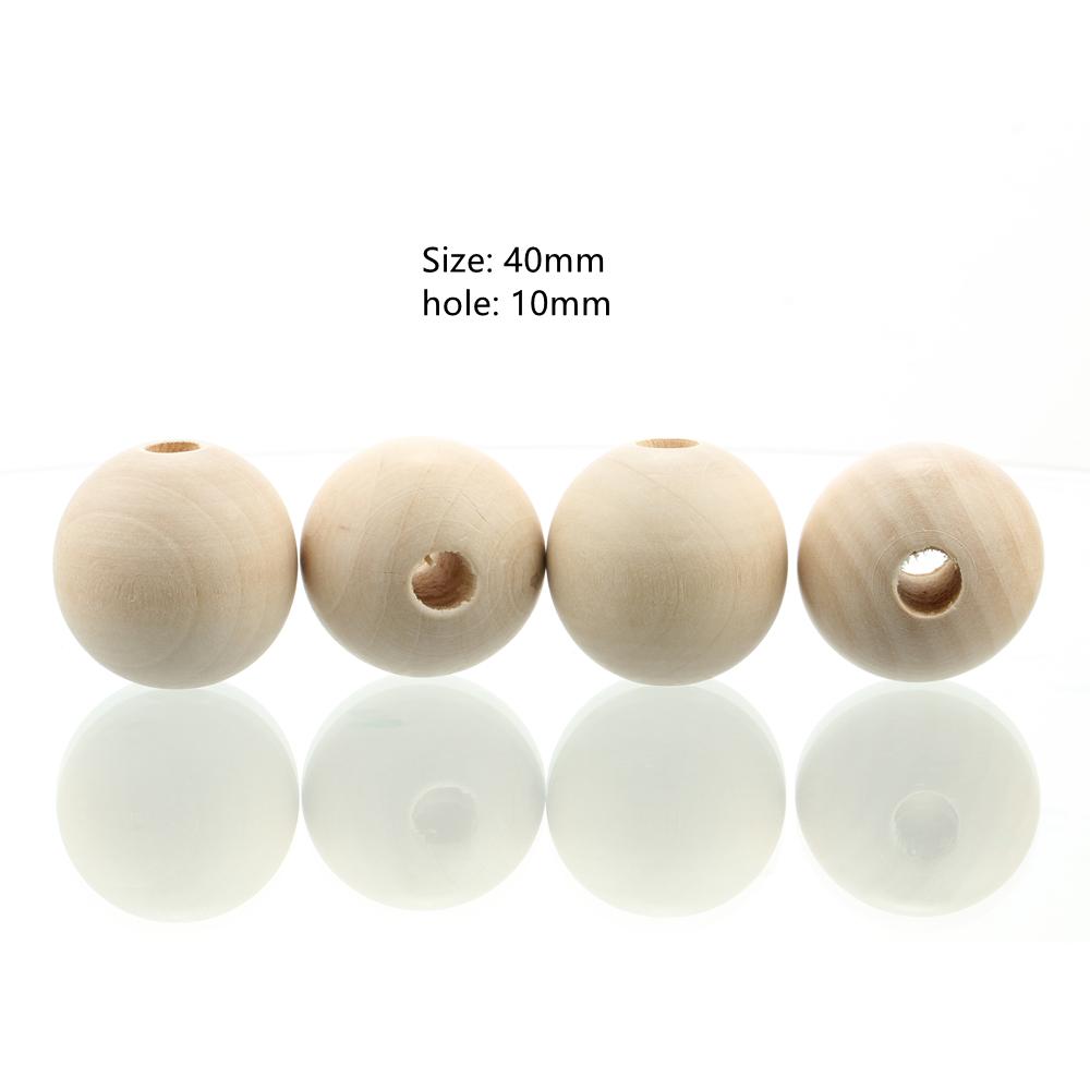 8mm 10mm 12mm 15mm 20mm-50mm Round Natural Wood Loose Big Hole Eco-friendly Beads for DIY Crafts Woodcraft Jewelry Bracelet Making Accessories